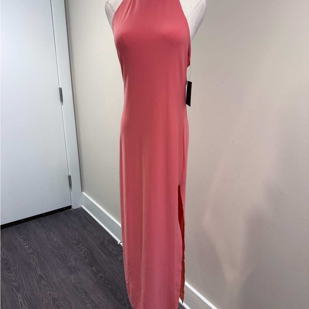 Norma Kamali Coral Backless Maxi Dress